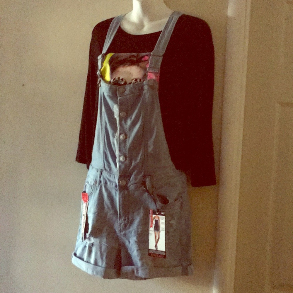 Blue jean overalls shorts